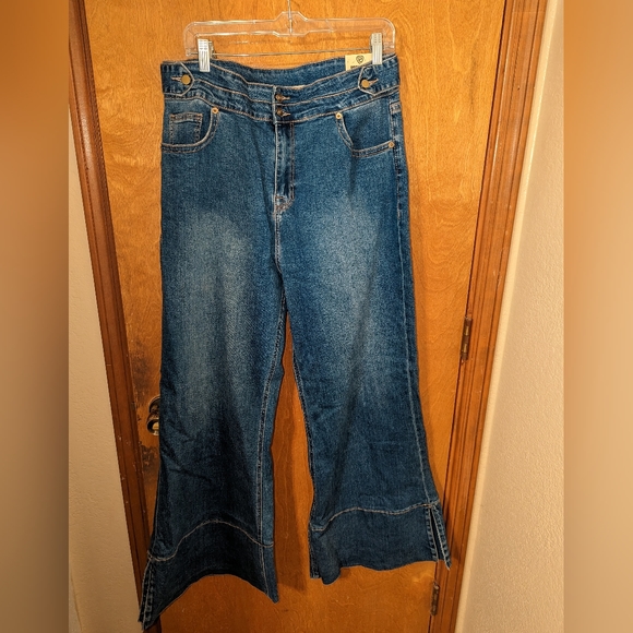 Rock & Roll Denim Palazzo Flare Jeans - Picture 1 of 7